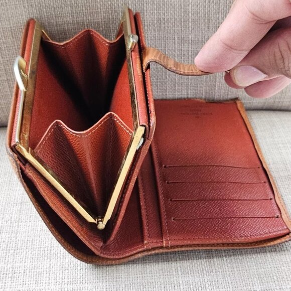 Auth Louis Vuitton Card Holder Yellow Leather Bifold Wallet Purse Made in France - Picture 8 of 13